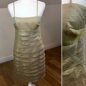 Jessica Howard Gold Multi-Tiered Dress Size 6